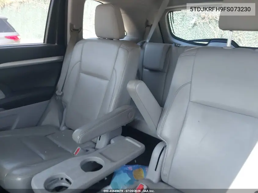 2015 Toyota Highlander Xle V6 VIN: 5TDJKRFH9FS073230 Lot: 45649479