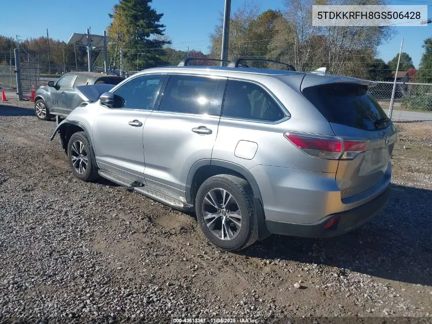 5TDKKRFH8GS506428 2016 Toyota Highlander Xle