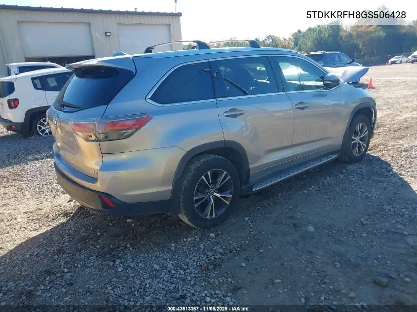 5TDKKRFH8GS506428 2016 Toyota Highlander Xle