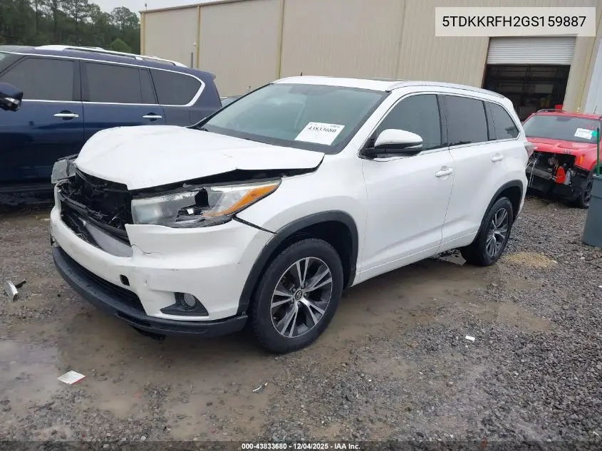 5TDKKRFH2GS159887 2016 Toyota Highlander Xle V6