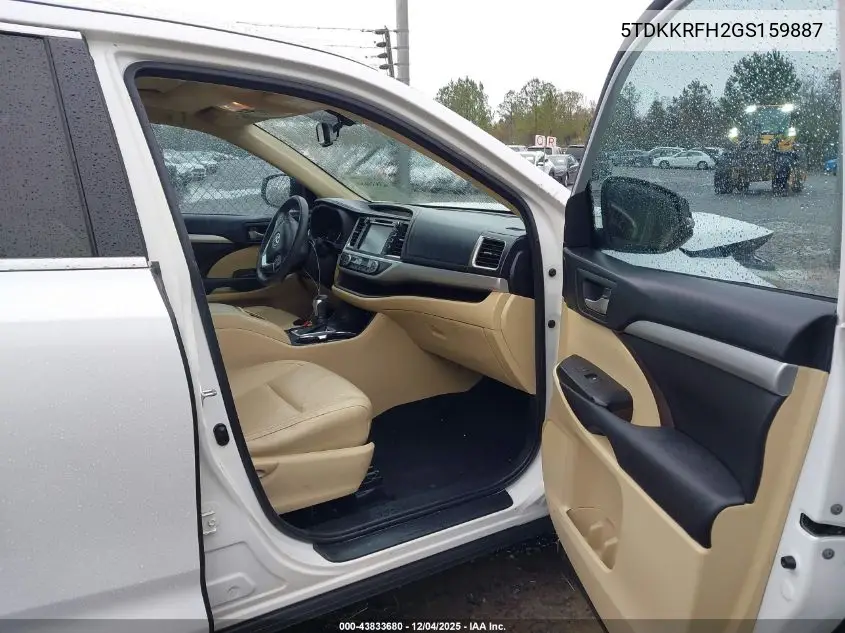 5TDKKRFH2GS159887 2016 Toyota Highlander Xle V6