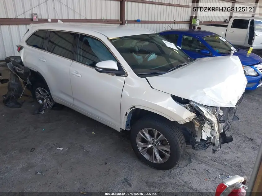 2016 Toyota Highlander Le Plus V6 VIN: 5TDZKRFH7GS125121 Lot: 45558432