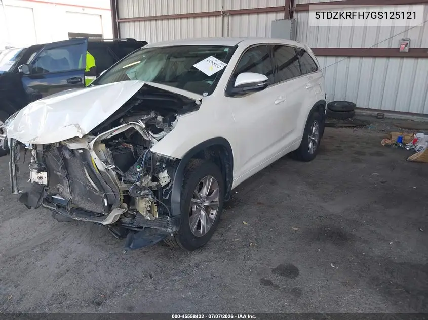2016 Toyota Highlander Le Plus V6 VIN: 5TDZKRFH7GS125121 Lot: 45558432