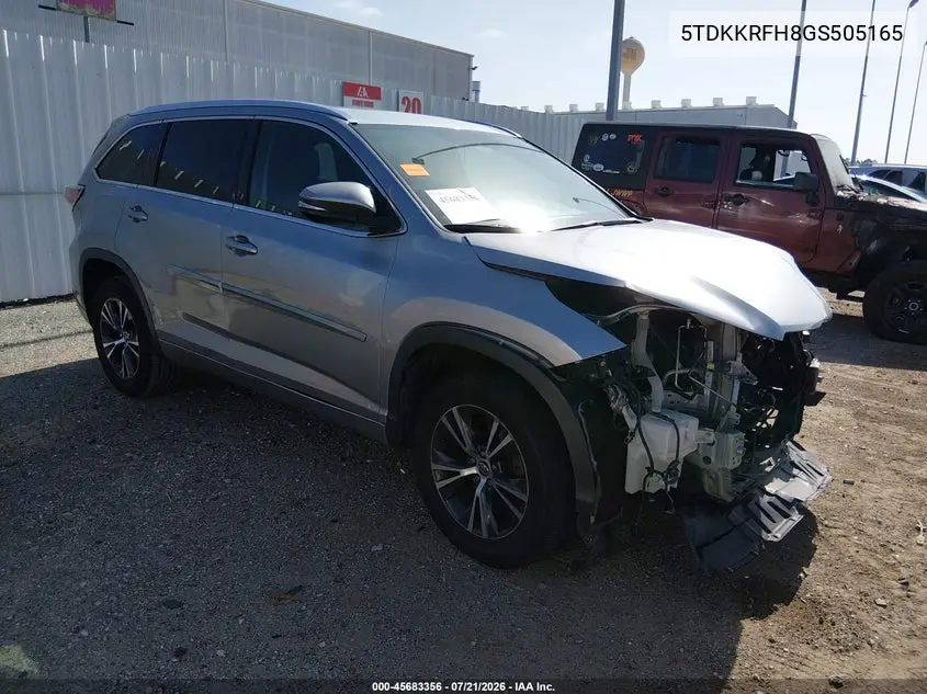 2016 Toyota Highlander Xle V6 VIN: 5TDKKRFH8GS505165 Lot: 45683356