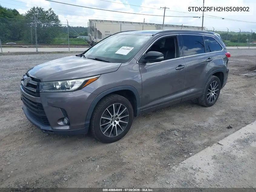 2017 Toyota Highlander Se VIN: 5TDKZRFH2HS508902 Lot: 45664889