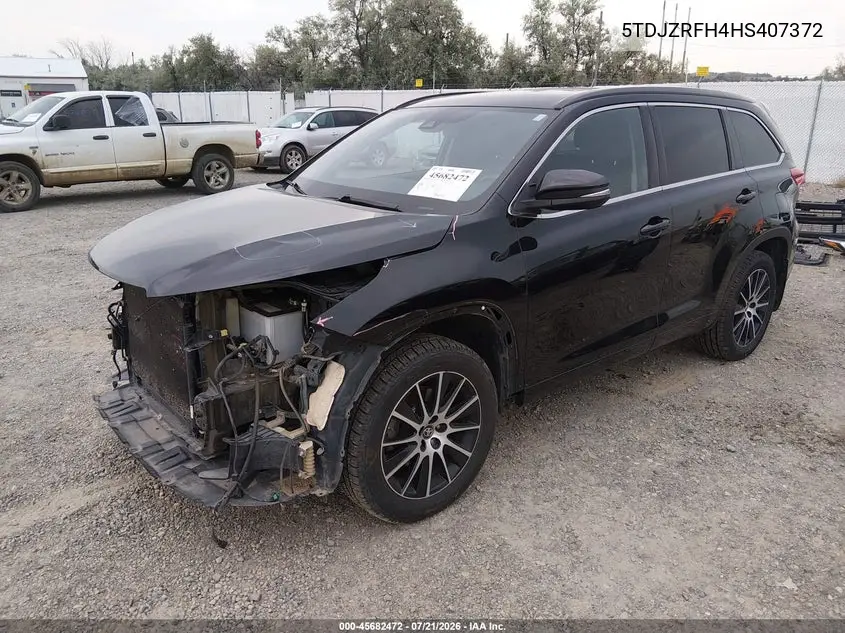 2017 Toyota Highlander Se VIN: 5TDJZRFH4HS407372 Lot: 45682472