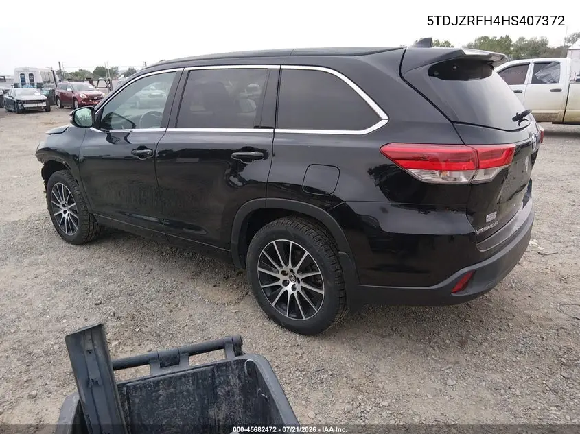 2017 Toyota Highlander Se VIN: 5TDJZRFH4HS407372 Lot: 45682472