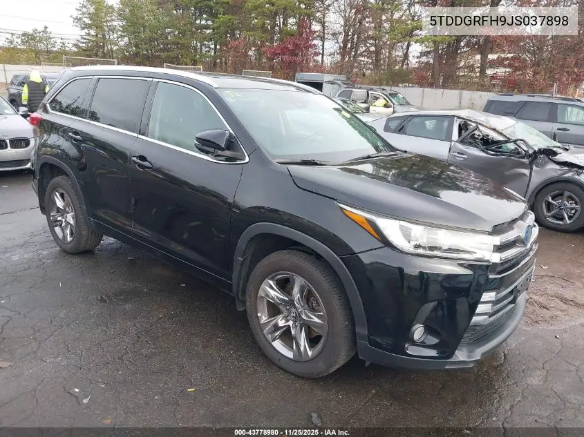 5TDDGRFH9JS037898 2018 Toyota Highlander Hybrid Limited Platinum