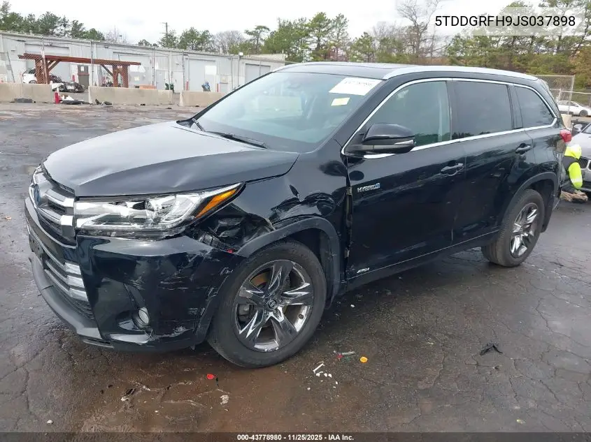 5TDDGRFH9JS037898 2018 Toyota Highlander Hybrid Limited Platinum