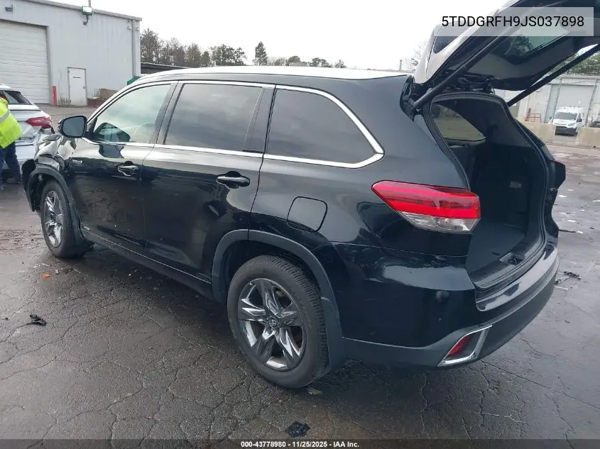 5TDDGRFH9JS037898 2018 Toyota Highlander Hybrid Limited Platinum