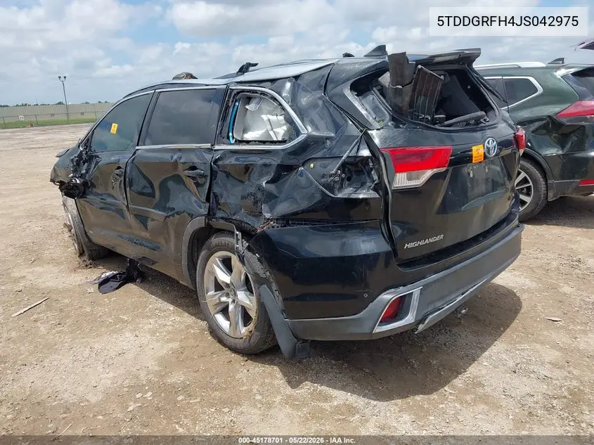 2018 Toyota Highlander Hybrid Limited VIN: 5TDDGRFH4JS042975 Lot: 45178701