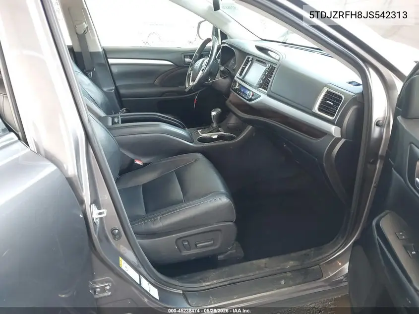 2018 Toyota Highlander Xle VIN: 5TDJZRFH8JS542313 Lot: 45238474