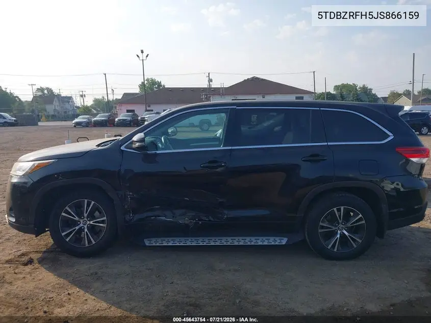 2018 Toyota Highlander Le VIN: 5TDBZRFH5JS866159 Lot: 45643754