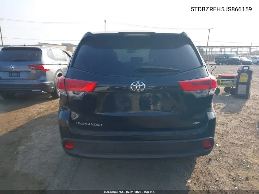 2018 Toyota Highlander Le VIN: 5TDBZRFH5JS866159 Lot: 45643754