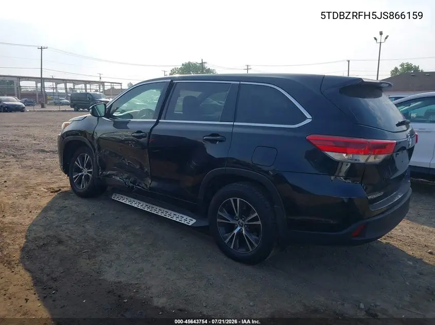 2018 Toyota Highlander Le VIN: 5TDBZRFH5JS866159 Lot: 45643754