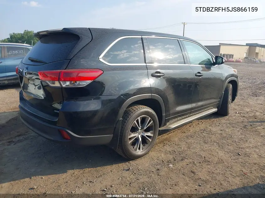 2018 Toyota Highlander Le VIN: 5TDBZRFH5JS866159 Lot: 45643754