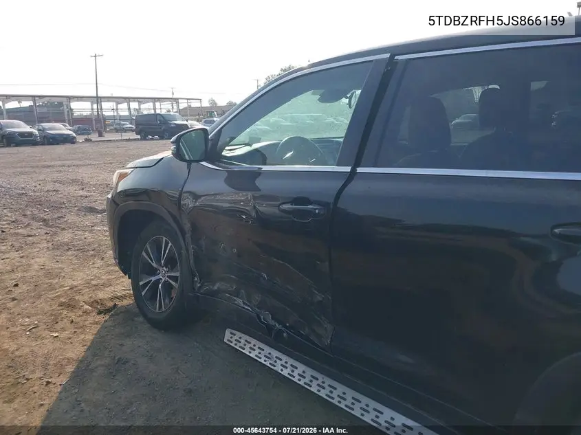 2018 Toyota Highlander Le VIN: 5TDBZRFH5JS866159 Lot: 45643754