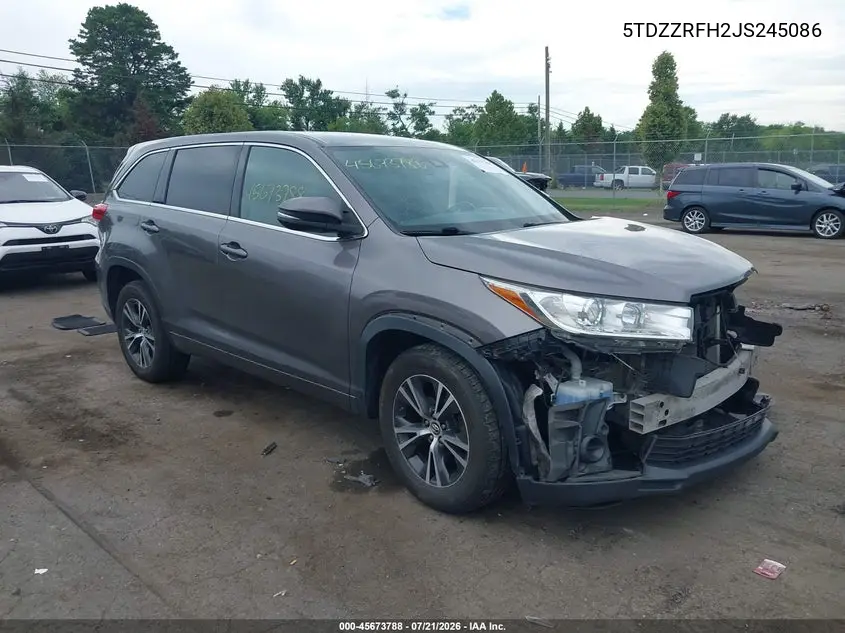2018 Toyota Highlander Le VIN: 5TDZZRFH2JS245086 Lot: 45673788