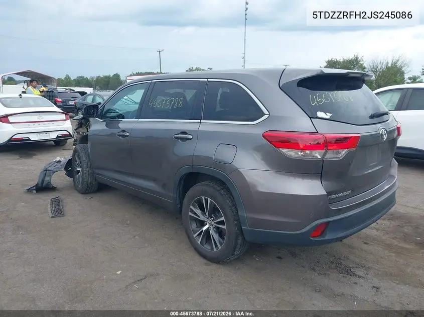 2018 Toyota Highlander Le VIN: 5TDZZRFH2JS245086 Lot: 45673788
