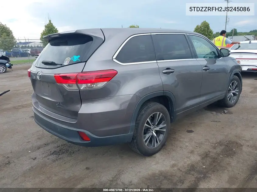 2018 Toyota Highlander Le VIN: 5TDZZRFH2JS245086 Lot: 45673788