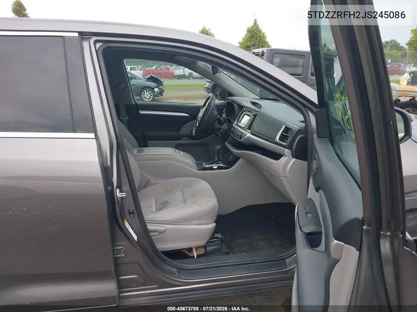 2018 Toyota Highlander Le VIN: 5TDZZRFH2JS245086 Lot: 45673788