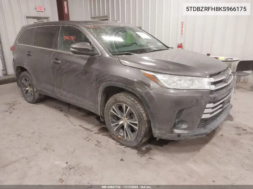 5TDBZRFH8KS966175 2019 Toyota Highlander Le