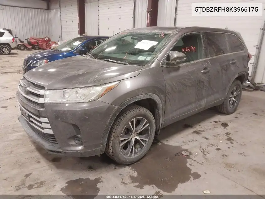 5TDBZRFH8KS966175 2019 Toyota Highlander Le