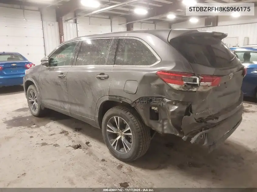 5TDBZRFH8KS966175 2019 Toyota Highlander Le