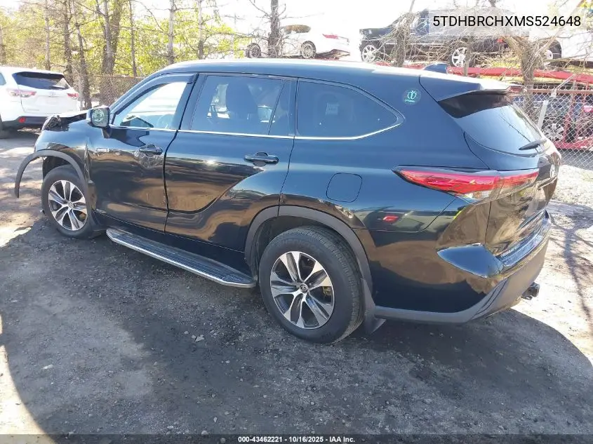 5TDHBRCHXMS524648 2021 Toyota Highlander Hybrid Xle