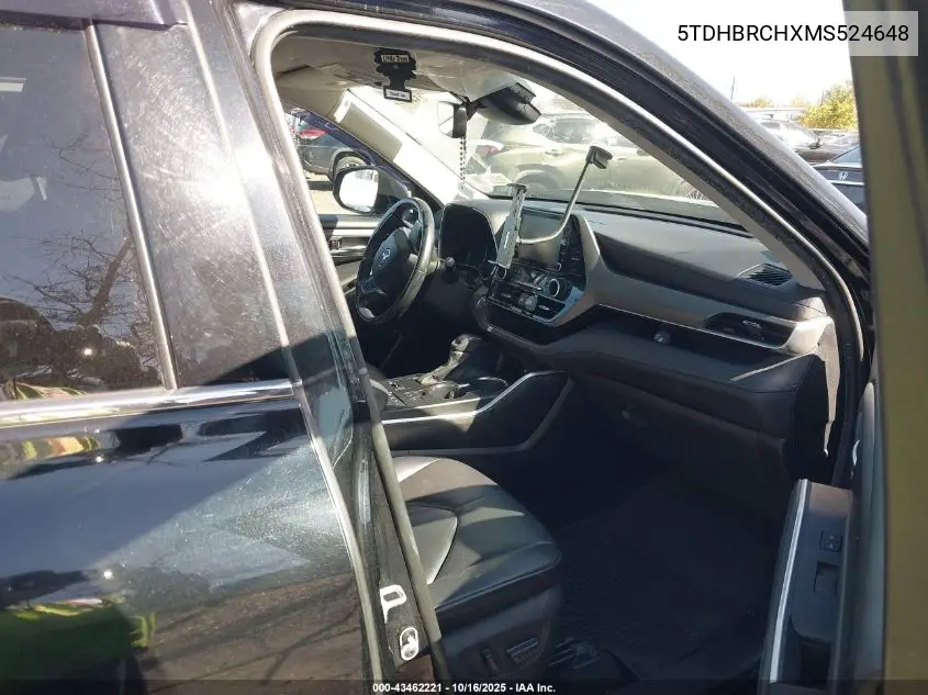 5TDHBRCHXMS524648 2021 Toyota Highlander Hybrid Xle