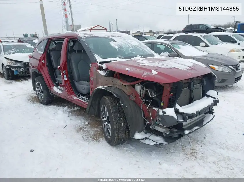 5TDGZRBH1MS144865 2021 Toyota Highlander Xle