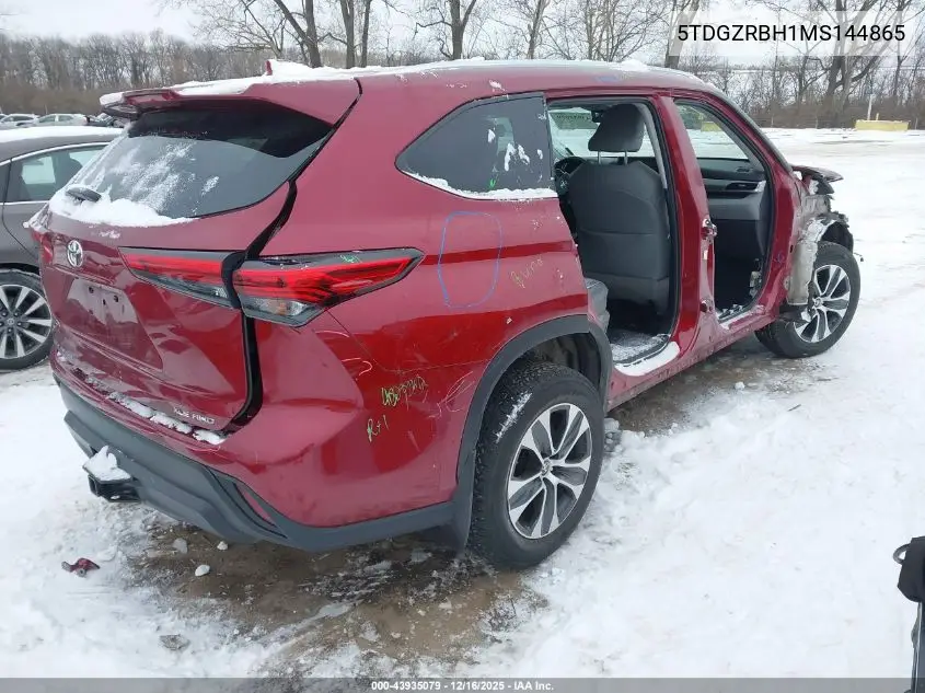 5TDGZRBH1MS144865 2021 Toyota Highlander Xle