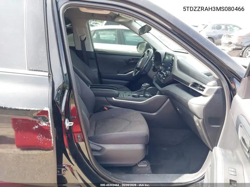 2021 Toyota Highlander Le VIN: 5TDZZRAH3MS080466 Lot: 45302484