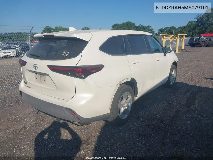 2021 Toyota Highlander L VIN: 5TDCZRAH5MS079101 Lot: 45353802