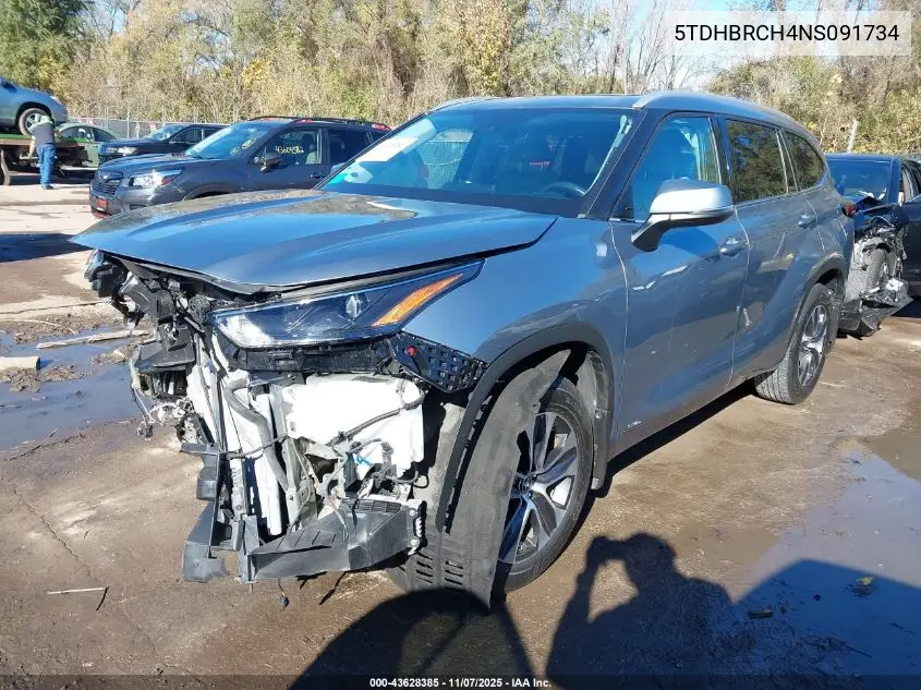 5TDHBRCH4NS091734 2022 Toyota Highlander Hybrid Xle