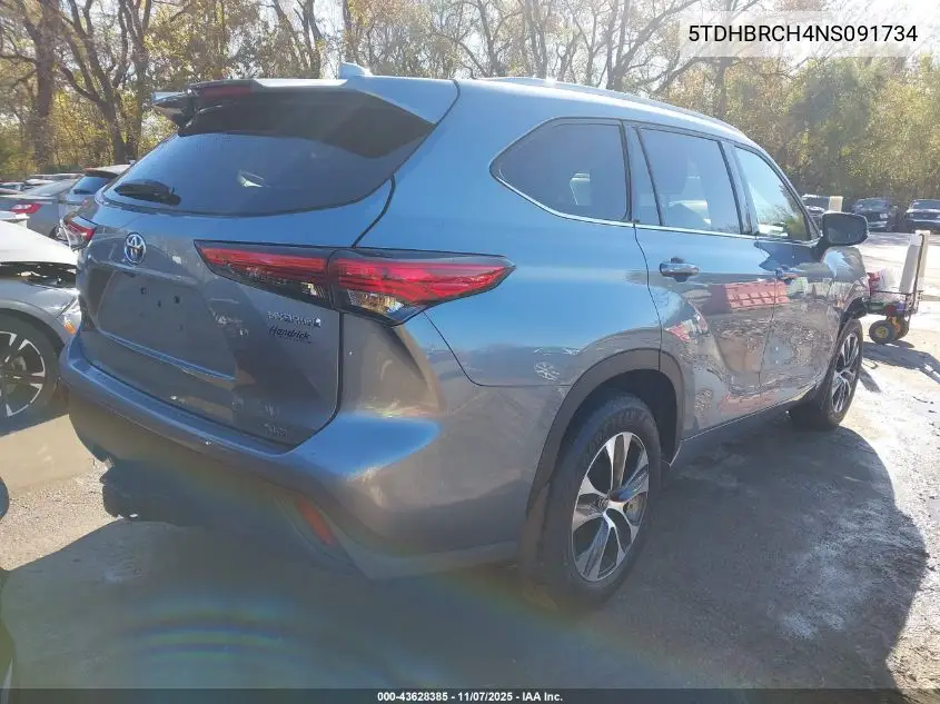 5TDHBRCH4NS091734 2022 Toyota Highlander Hybrid Xle