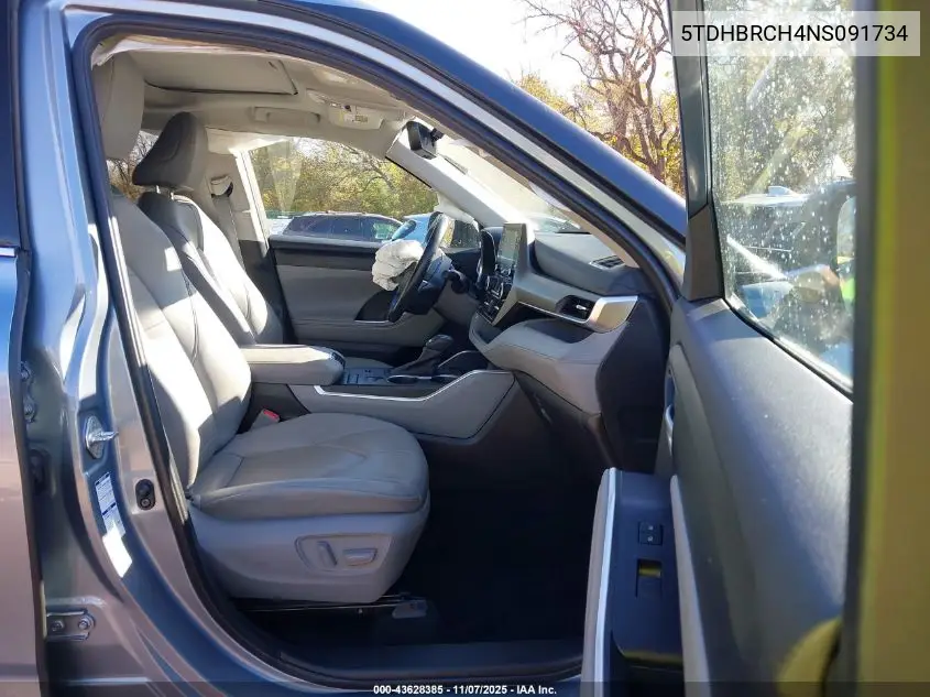 5TDHBRCH4NS091734 2022 Toyota Highlander Hybrid Xle