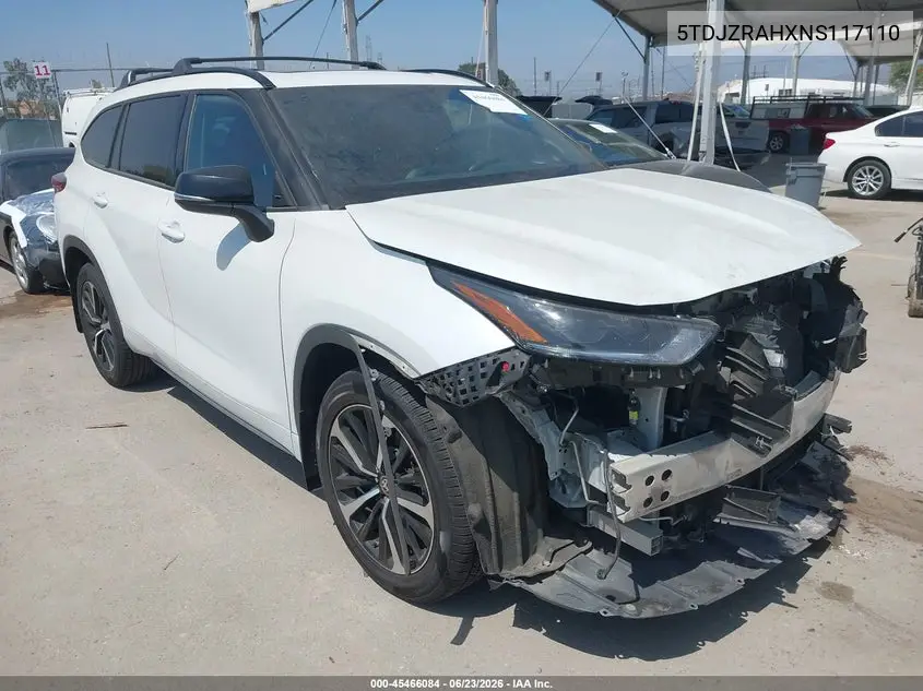 2022 Toyota Highlander Xse VIN: 5TDJZRAHXNS117110 Lot: 45466084