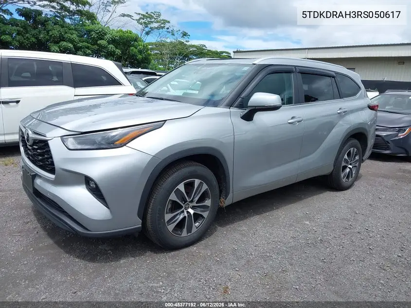 2024 Toyota Highlander Xle VIN: 5TDKDRAH3RS050617 Lot: 45377192