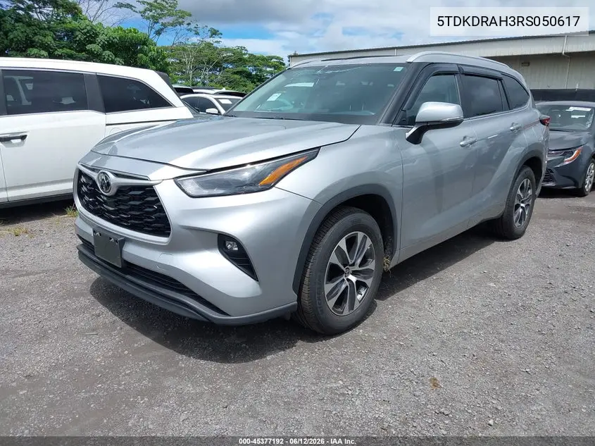 2024 Toyota Highlander Xle VIN: 5TDKDRAH3RS050617 Lot: 45377192