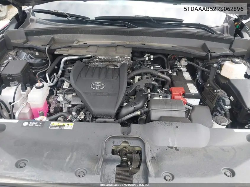 2024 Toyota Grand Highlander Platinum VIN: 5TDAAAB52RS062896 Lot: 45680405