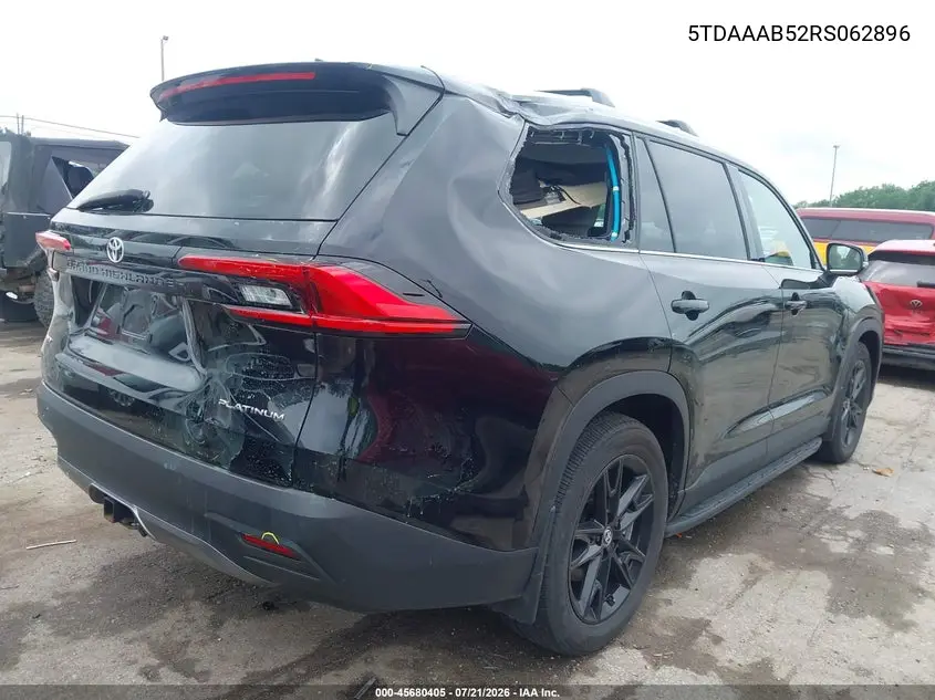 2024 Toyota Grand Highlander Platinum VIN: 5TDAAAB52RS062896 Lot: 45680405