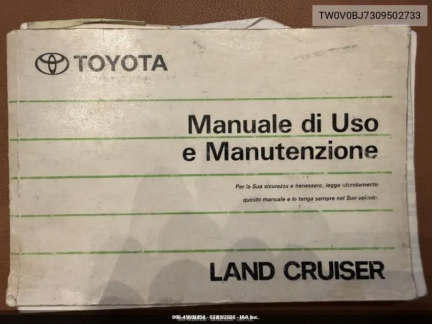 1989 Toyota Landcruiser VIN: TW0V0BJ7309502733 Lot: 45602434