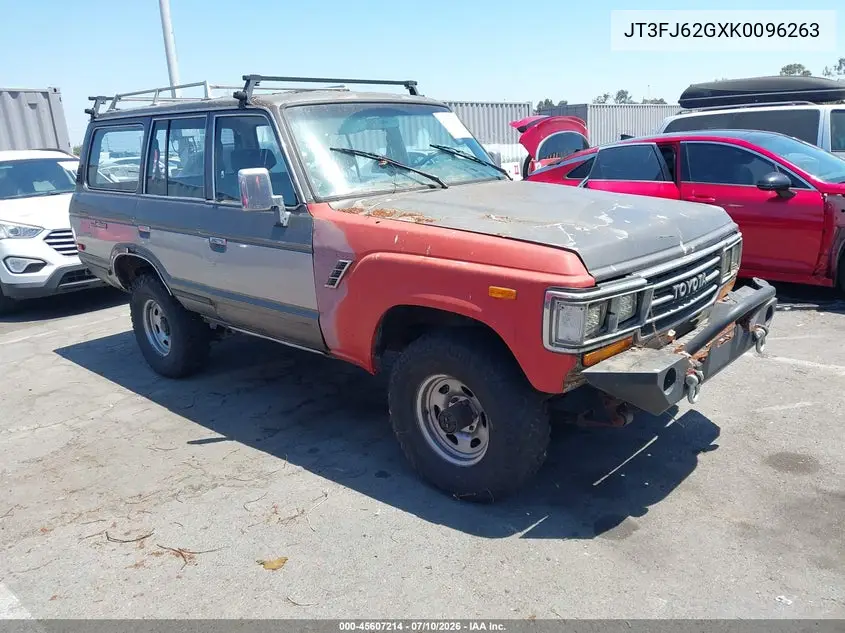 1989 Toyota Land Cruiser Fj62 Gx VIN: JT3FJ62GXK0096263 Lot: 45607214
