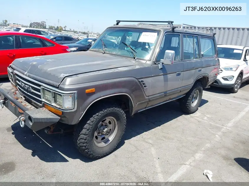 1989 Toyota Land Cruiser Fj62 Gx VIN: JT3FJ62GXK0096263 Lot: 45607214
