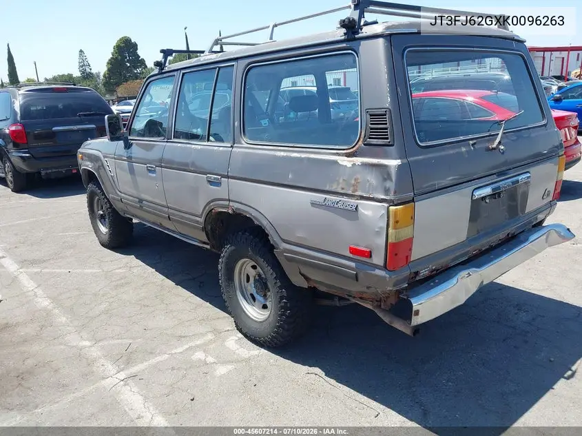 1989 Toyota Land Cruiser Fj62 Gx VIN: JT3FJ62GXK0096263 Lot: 45607214
