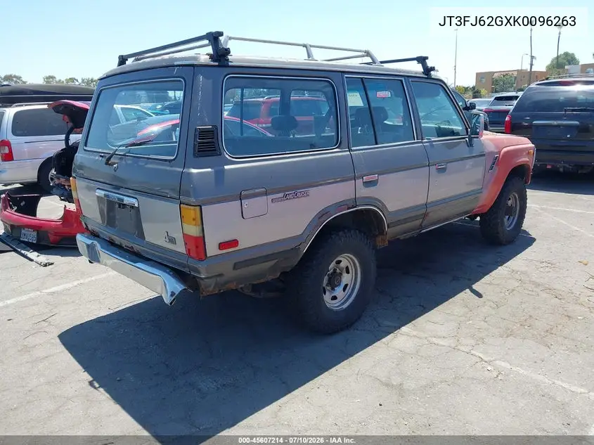 1989 Toyota Land Cruiser Fj62 Gx VIN: JT3FJ62GXK0096263 Lot: 45607214