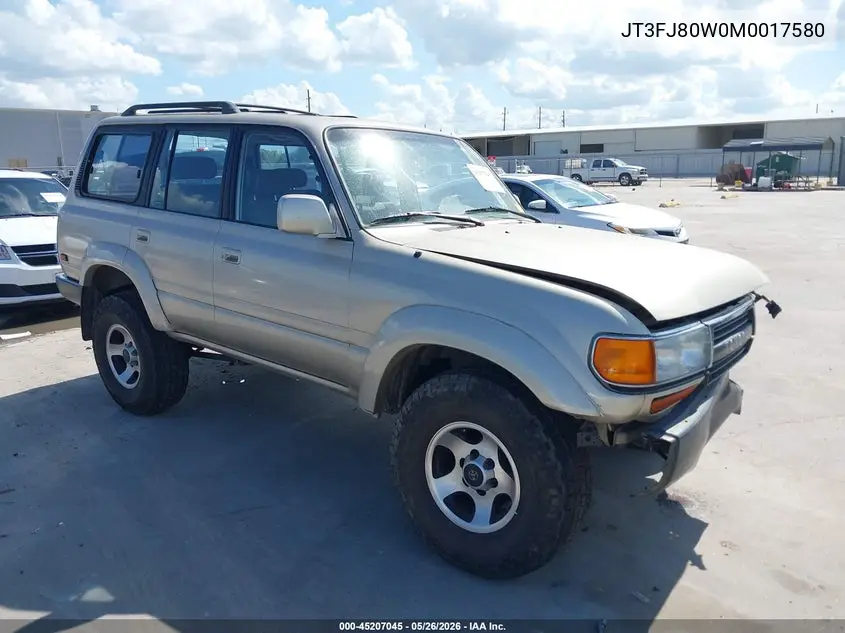 1991 Toyota Land Cruiser Fj80 VIN: JT3FJ80W0M0017580 Lot: 45207045