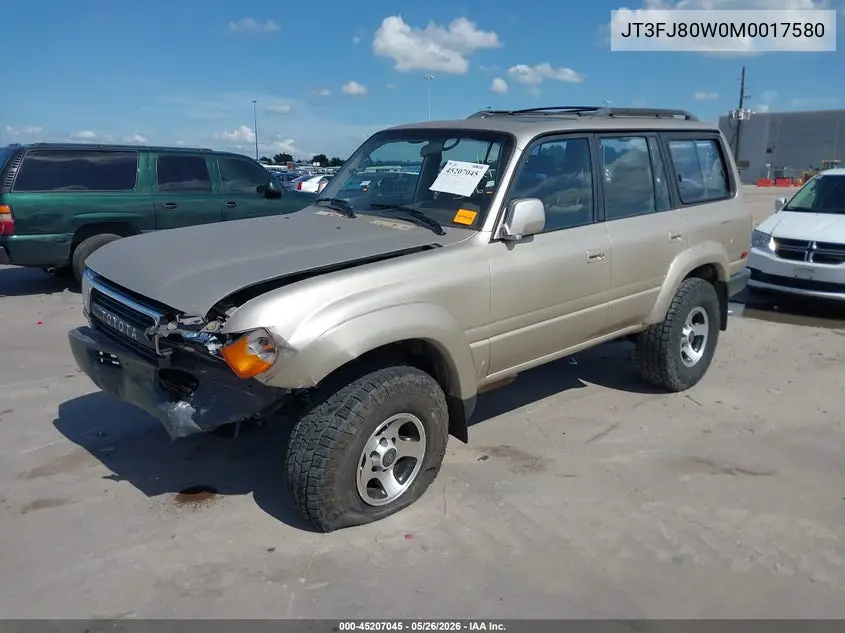 1991 Toyota Land Cruiser Fj80 VIN: JT3FJ80W0M0017580 Lot: 45207045