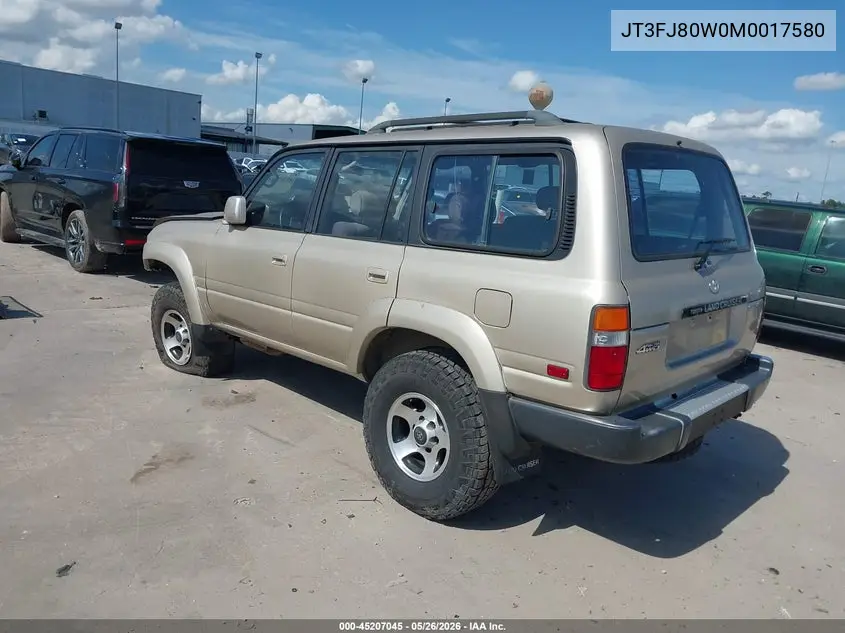 1991 Toyota Land Cruiser Fj80 VIN: JT3FJ80W0M0017580 Lot: 45207045